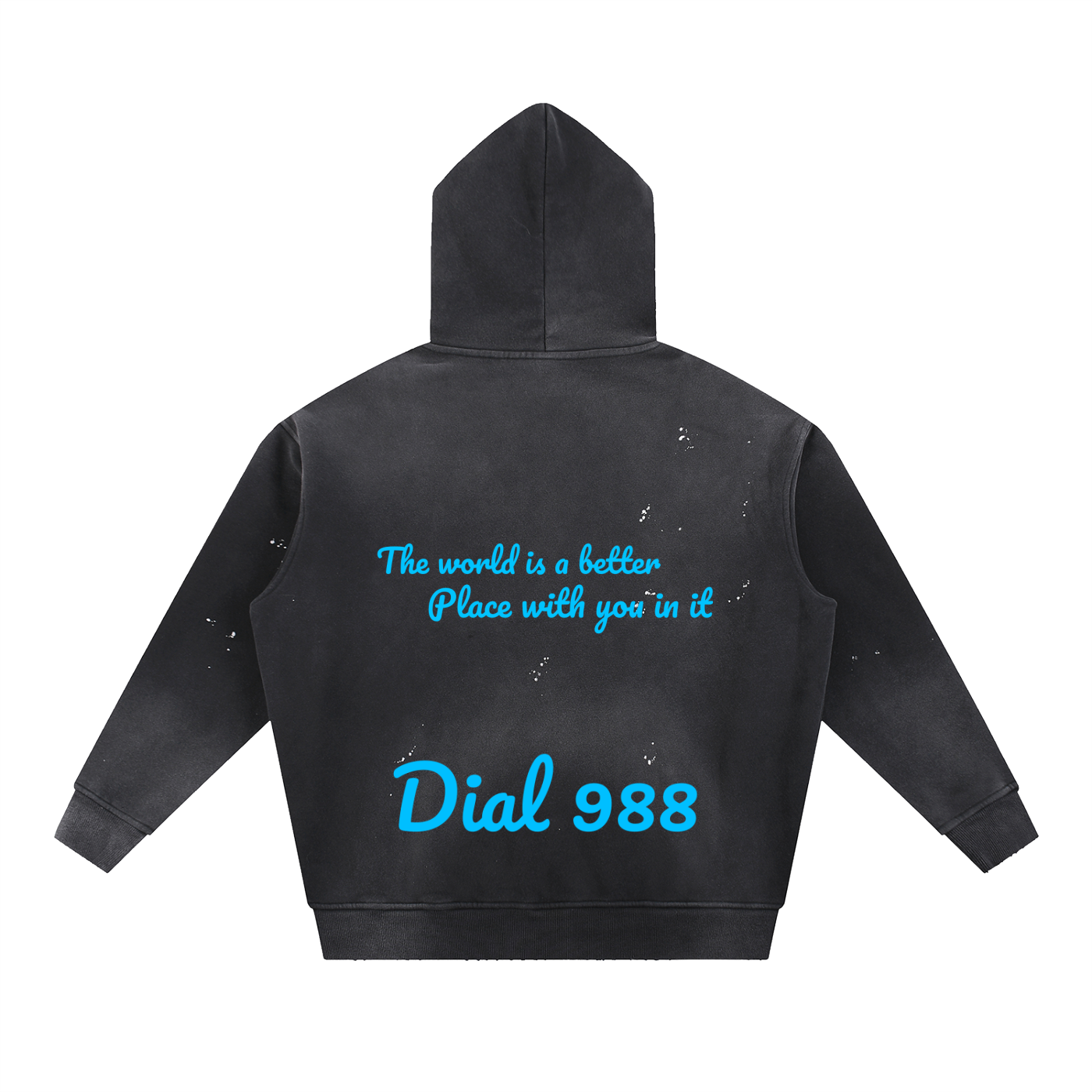 988 - Vintage Washed Frayed Fleece Hoodie