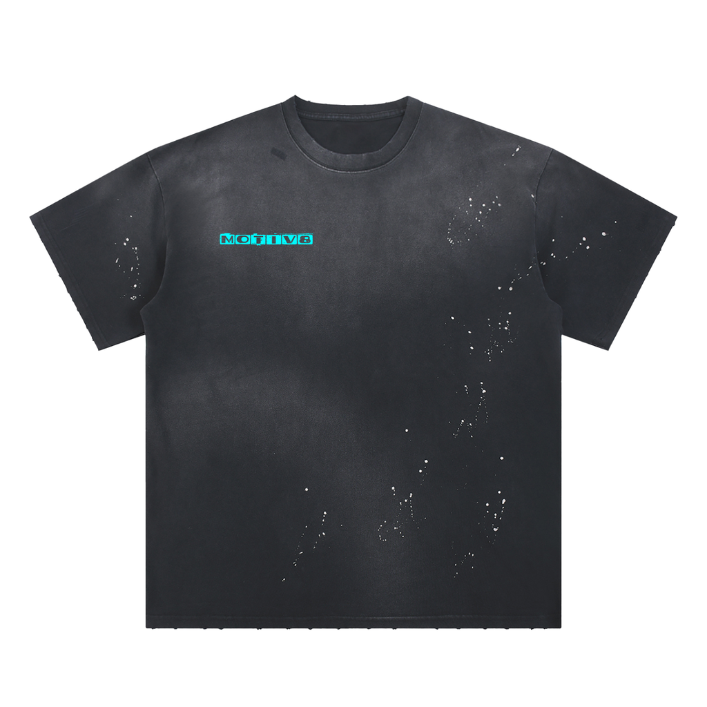 Hand-Frayed Sunfade POTENTIAL Splatter T-Shirt