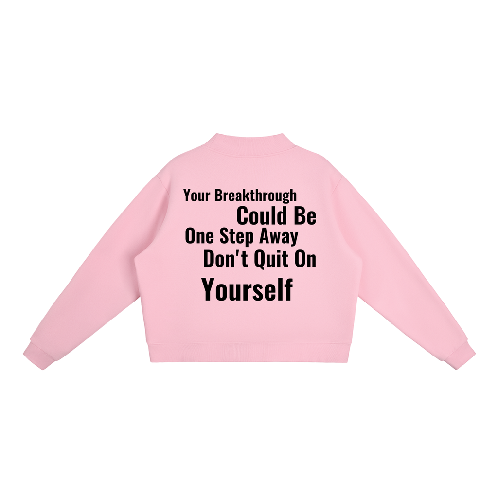 Essential Fleece Mock-Neck Crew Sweatshirt