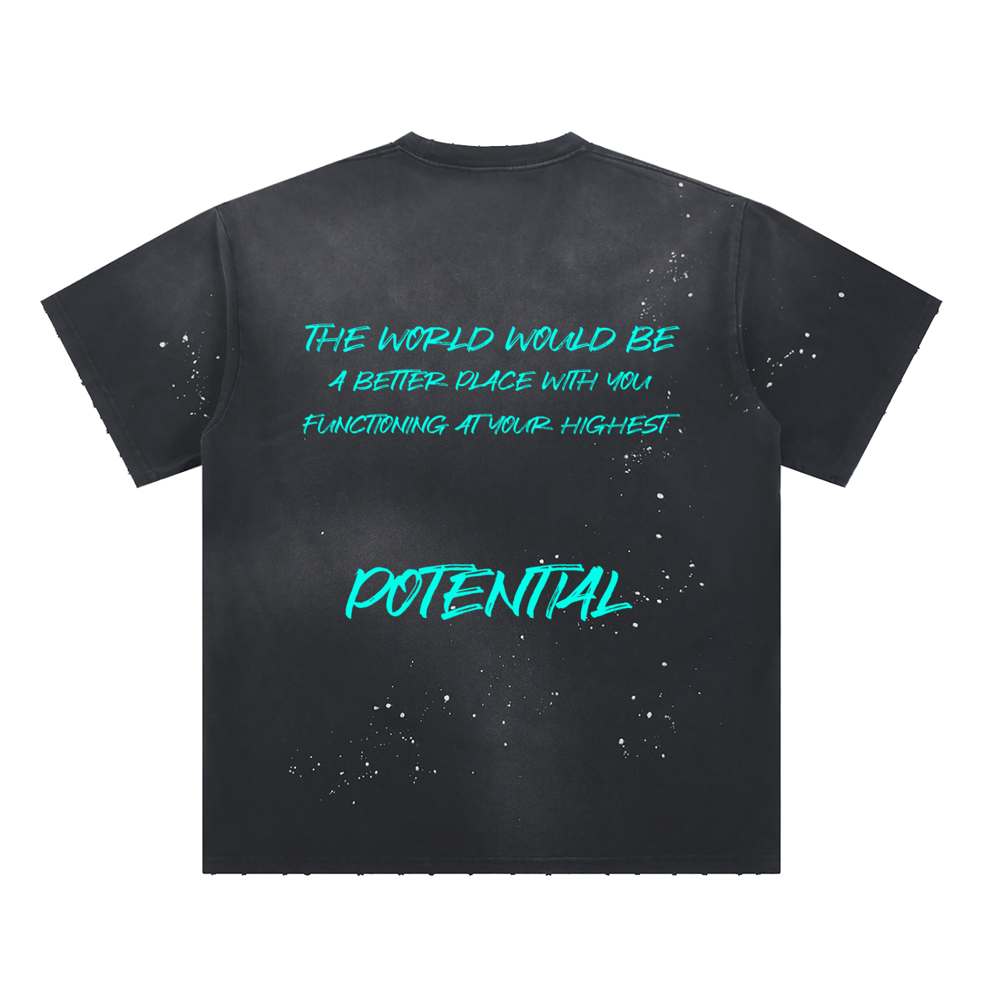 Hand-Frayed Sunfade POTENTIAL Splatter T-Shirt